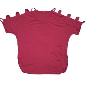 Women's Pink Strappy Sleeve Shirt